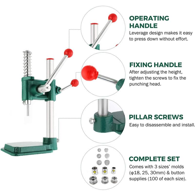 Kit De Máquina Para Fabricar Botones De Tela, Kit Para Fabricar Botones DIY, 3 Moldes (18, 25, 30 Mm), Con 300 Botones, Para Proyectos Creativos, Herramienta Para Fabricar Cubiertas De Botones De Tela