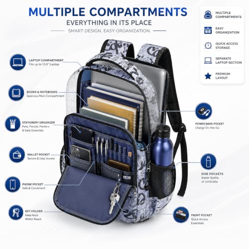 Image of MY FAV 16 inch Anime Design Printed Backpack | Durable Polyester 30 Liter Anime Print Bag | Perfect for School, College, Office, Travel | Multiuse Laptop Backpack | Long Lasting Print, Pack of 1
