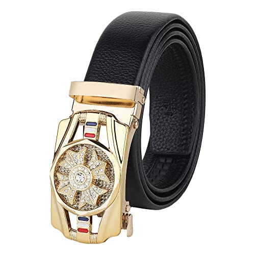 SUNSHOPPING Men’s Black PU Leather Belt Black-01 - Image 2