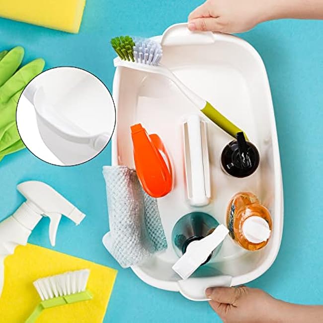 TOPZEA Large Plastic Cleaning Supplies Caddy, Cleaning Supply Organizer Bucket for Dorm Bathroom Kitchen