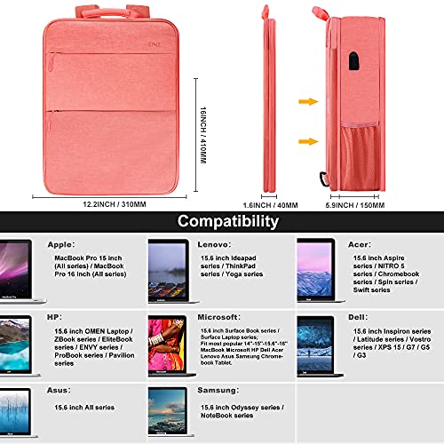 Image of ZINZ Slim & Expandable Laptop Backpack 15 15.6 16 Inch Sleeve with USB Port