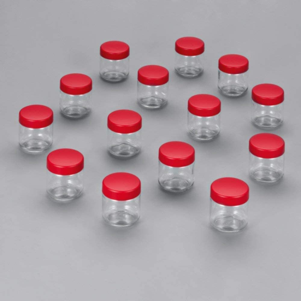 SEVERIN Yaourtière, 14 Pots de 150 ml Inclus, + Livre de Recettes, Graduation Mémo, JG 3519, Blanc/Rouge