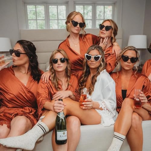 Bridesmaid Gift, Silky Satin Bridesmaid Robes, Wedding Robe, Bridal Party Gift, Bridesmaid Robes, Bridal Party Kimono Robes, Lace Satin Robes4