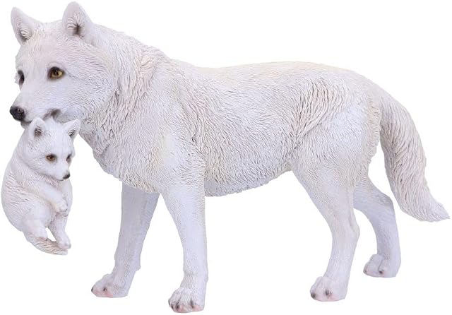 Nemesis Now Winter Bond Wolves Figurine, White, 30cm