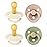 BIBS Colour Soother 4-Pack | BPA Free Dummy Pacifier | Round Nipple | Natural Rubber Latex | Made in Denmark | Size 6-18 Months | Ivory Mix