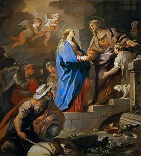 Toile peinture murale baroque la Visitation affiche impression prints salon 60x90cm