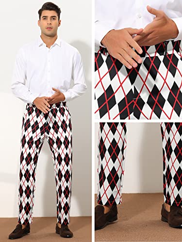 Lars Amadeus Printed Dress Pants for Men's Regular Fit Flat Front Business Suit Trousers4