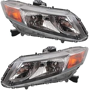 For Honda Civic Headlight Assembly 2012 Pair Driver and Passenger Side | Sedan/Coupe | DOT Certified | HO2502144 + HO2503144