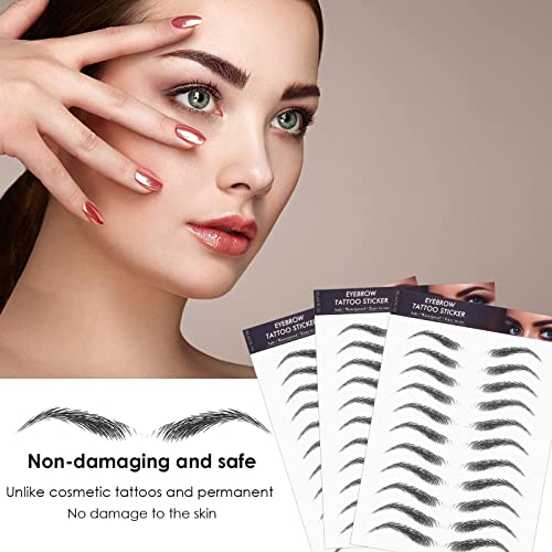 Molain 4D Hair-Like Authentic Eyebrow Tattoos Stickers 10 Sheets Waterproof Long-Lasting Eyebrow Colors Transfers Sticker Peel Off For Eyebrow Grooming Shaping High Arch Brow Shaper Makeup For Women Girls #TOP5