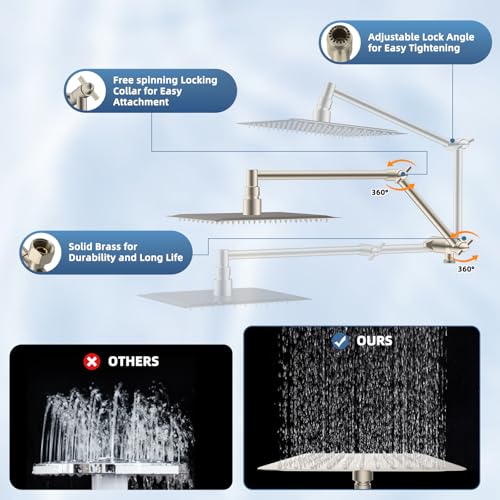 Image of Metal Rain Shower Head with Handheld, 10 inch High-Pressure Showerhead,10-Mode