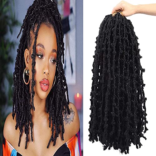6 Packs Butterfly Faux Locs Crochet Hair 12inch Soft Locs Crochet Hair Pre Looped Distressed Goddess Locs Crochet Braids For Black Women(12inch,6packs, #1B)