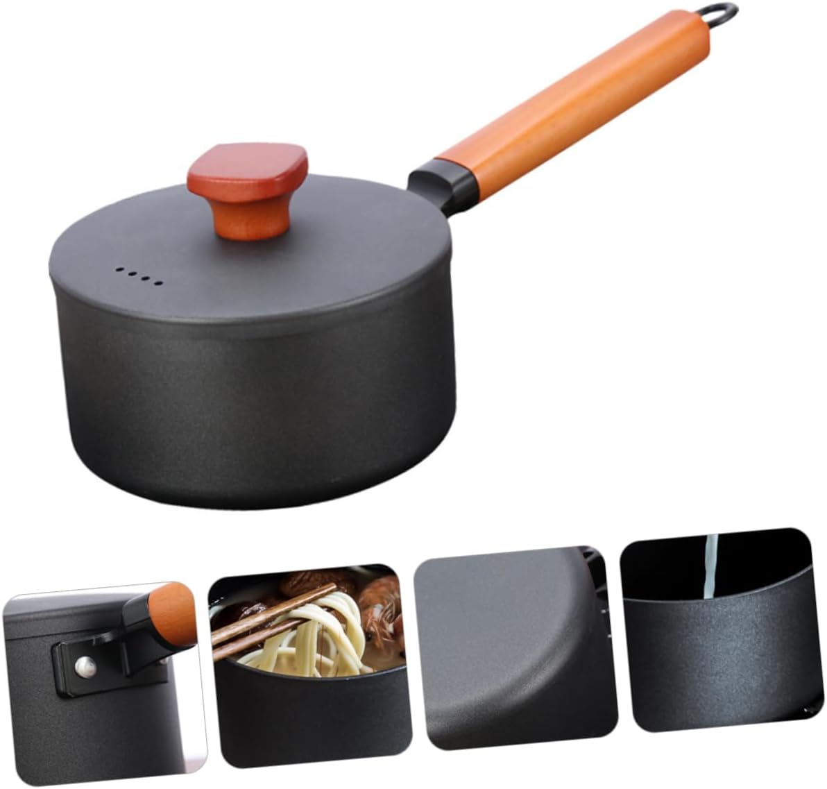 Nonstick Frying Pan Iron Saucepan Kitchen Utensil for Milk Noodles Soup and Sauce