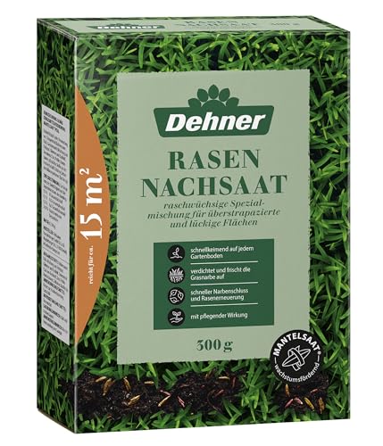 Dehner Saatgut Rasen-Nachsaat, Trockenrasen, hochwertige Saatgutmischung, raschwüchsig/schnellkeimend, 300 g, für ca. 25 m², natur