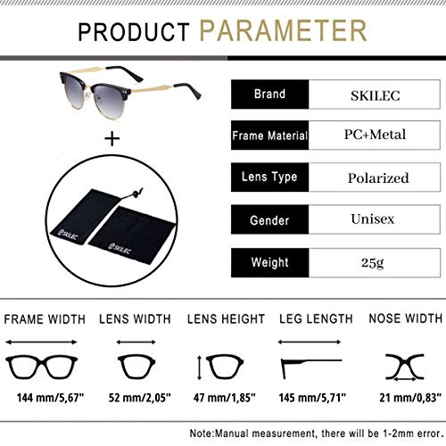 SKILEC Lunettes de Soleil Homme Femme Polarisées avec Cadre en Métal - Lunettes de Cyclisme pour Sport Conduite Running Golf Moto Vélo Protection 100% UV400 - Image 5