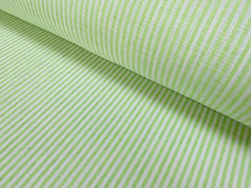 Tissu en lin vert citron à rayures pour rideaux et coussins de salon