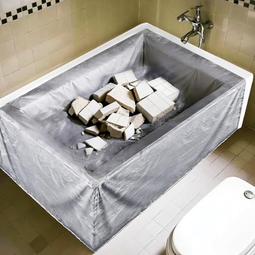 Image of 36 x 72 x 22 Inch Bathtub Cover for Construction Protect Against Scratched Dust Paint and Dirt During Shower Tile Project Fit Standard Tubs