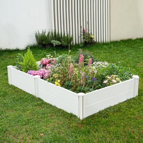 Recycled Plastic Raised Garden Bed: Which One Will Transform Your Garden? 8 PASAMIC Durable Vinyl Raised Garden Bed, 6x3x1ft Raised Bed for Gardening, Planter Box with Open Bottom, Raised Garden Bed Outdoor, DIY Above Ground Garden Bed for Fruit, Vegetables, Herbs