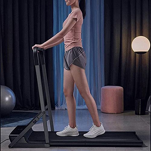 Image of Folding Treadmill, 2 in 1 Under Desk Electric Running Machine with Bluetooth & LED Screen, Portable Walking Machine for Home, Office, Gym