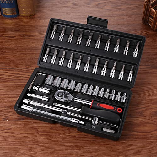 Hniuyun 46 Pieces 1/4 inch Drive Socket Ratchet Tool Set - Image 4