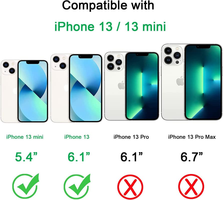 Image of ZYBUX Camera Lens Protector Compatible with iPhone 13 iPhone 13 Mini| High Clarity Scratch Proof 9H Hardness Anti-Spy Anti-Scratch Glass and Aluminum Trim [ Metal ] - (Blue)