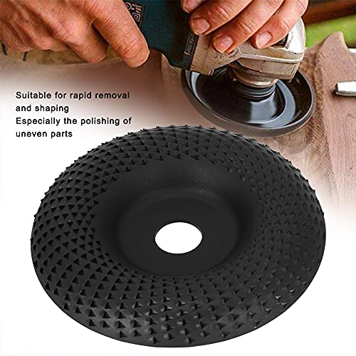 Grinding Wheel, Steel Woodworking Grinding Wheel Shaping Disc Power Tool Accessories for Efficient Wood Carving and Shaping, Angle Grinders (Black Curved Root Carving Plate E1-534)