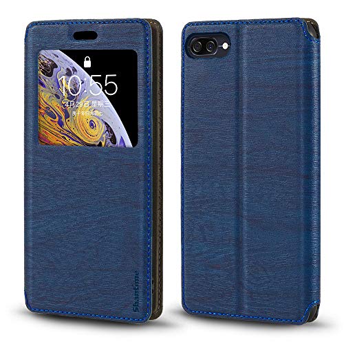 Asus Zenfone 4 Max ZC554KL Case, Wood Grain Leather Case with Card Holder and Window, Magnetic Flip Cover for Asus Zenfone 4 Max ZC554KL