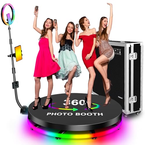 Photobooth 360 Photo Booth 80 cm avec étui pour 3 à 4 Personnes, télécommande APP