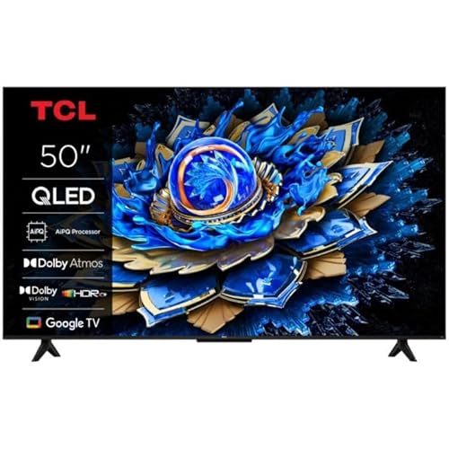 TCL 50T69C 50" 127 cm QLED Direct LED TV 4K HDR TV Smart Google TV Dolby Vision & Atmos Game Master Motion Clarity Compatible Google Assistant & Alexa - vue 2