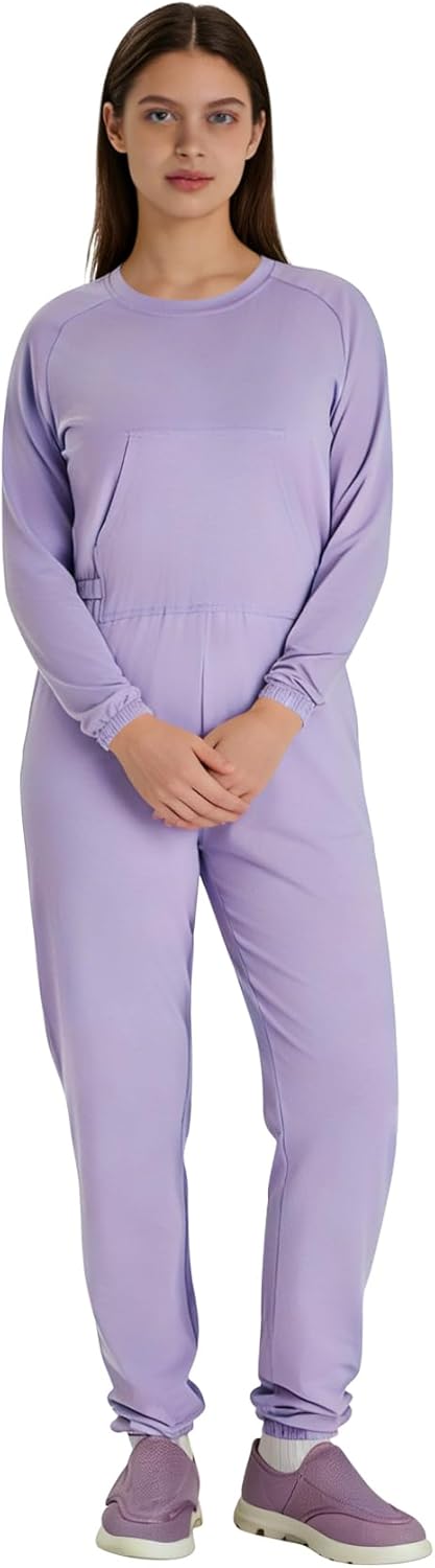 Adaptive Women's Security Back-Zip Jumpsuit - Easy Care Romper for Elderly & Limited Mobility - Image 3