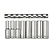 Teng Tools 8 Piece 1/2 Inch Drive 12 Point Deep Metric Socket Set (13mm - 24mm) - M1207