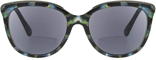 Miniatura 2 de Sofia Vergara x Foster Grant Margarita - Gafas de lectura segmentadas SunReaders de ojo de gato, color azul lechoso, 2.165 in + 1.25 pulgadas,