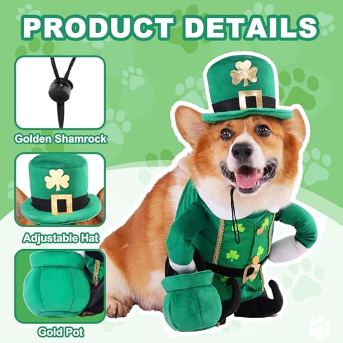 Disfraz Leprechaun para Perro, 3 Piezas, Verde M miniatura 4