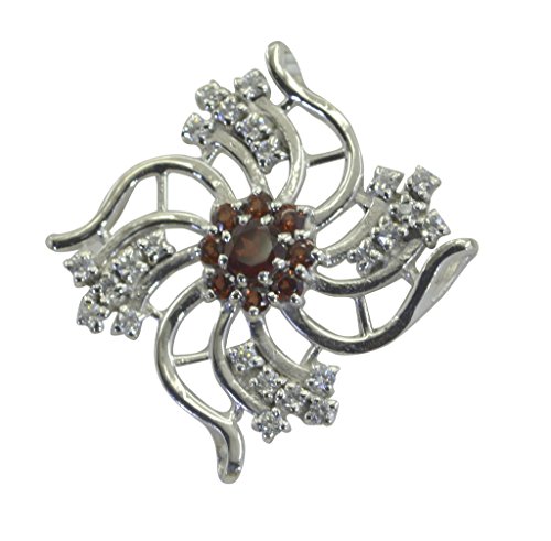 Pendentif en grenat rouge et argent massif 925, éclat intemporel pour femme