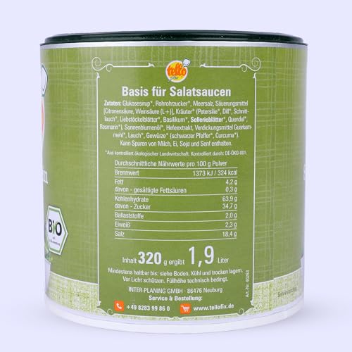 Tellofix Salatfein Classic 3er Set (3x 320g) – BIO, Vegetarisch, Ohne Zucker & Zusatzstoffe – Perfekt für Salate & Frischkost – Kalorienarm, glutenfreie Lebensmittel - Als Brühe oder Suppengewürz