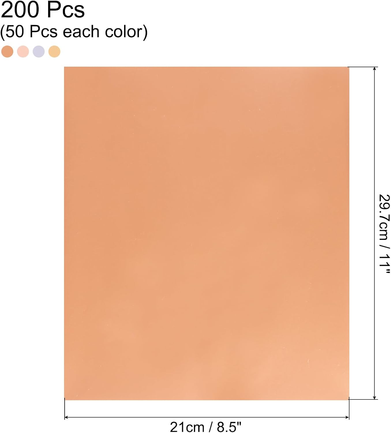 MECCANIXITY 200 Pack Toner Reactive Foil,Deco Foil Transfer Sheets 8.5"x11" A4 Hot Foil Paper for Laser Printer Scrapbooking Heat Transfer DIY Craft,Bronze/Laser Gold/Laser Silver/Rose Gold