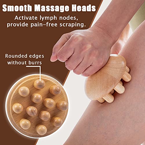 Zhijiazhi Wooden Mushroom Shape Massager | Manual Wood Therapy Massage Tool, Anti Cellulite, Maderoterapia, Lymphatic Drainage, Relief Muscle Tension, For Full Body Use #TOP1