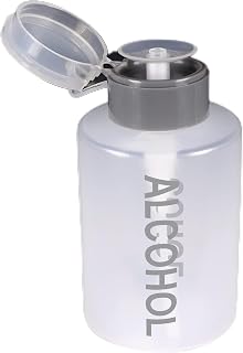 9oz Push Down Pump Dispenser Flip Top Cap Refillable Empty Bottle - Gray with Word Imprint - Lockable Travel Cosmetic Packaging Empty Bottle for Nail Polish Manicure