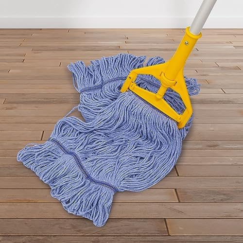 Image of 6 Pack Heavy Mop Replace Head,mop Head Replacement,Commercial mop Heads,Reusable Mop Head Refills-Replacement Mop Heads SuitableWet Industrial Blue Cotton Looped End String Head Refill (Blue)
