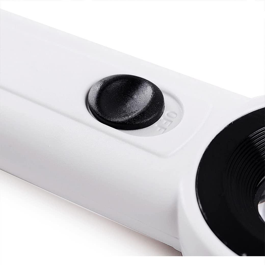 Ręczna lupa 40X z 2 diodami LED, podświetlana lupa z podświetleniem, lupa do czytania dla seniorów Czytaj, monety, znaczki, mapę, białe szkło powiększające inspekcyjne (białe)