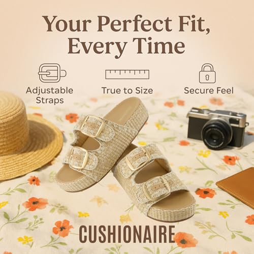 CUSHIONAIRE Panama Sandals for Women 2025 – Slip-On Casual, Lightweight Summer Slides - Platform Sandals Women Beach Footwear4