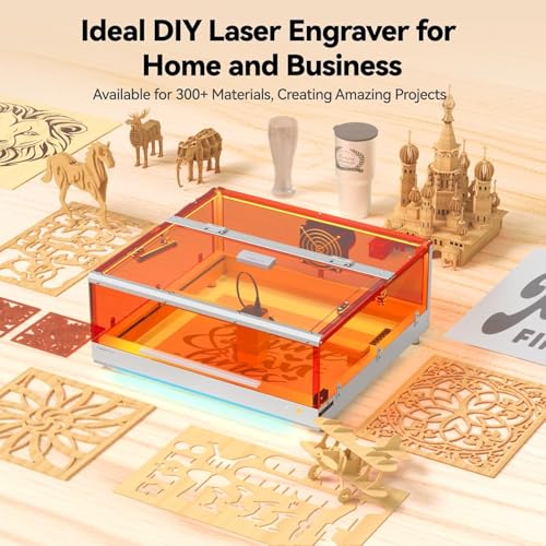 Image of TOOCAA 40W Laser Engraver and Cutter Machine with 5 in 1 Rotary Roller Set,Smart Camera,Air Assist,Honeycomb Panel, 22 inch x 22 inch Bed Size Enclosed Laser Engraver Cutting Machine for Tumblers Wood Metal