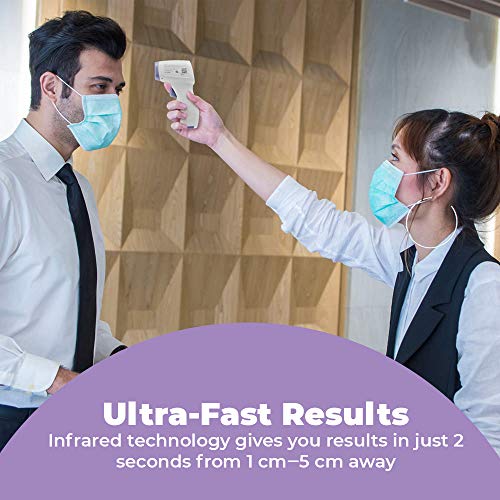 Homedics Thermometer For Adults And Kids, Non-Contact Infrared Forehead Thermometer, Fast Accurate Results, High-Fever Alert With 4-In-1 Readings #TOP3