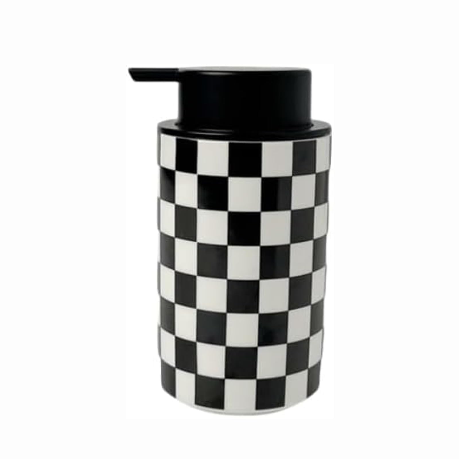 Kxaoxgrc Checkerboard Glass Soap Lotion Dispenser Set, Ceramic House Hand Soap Dispenser With Pump, 350Ml, Multicolor(Checkerboard)