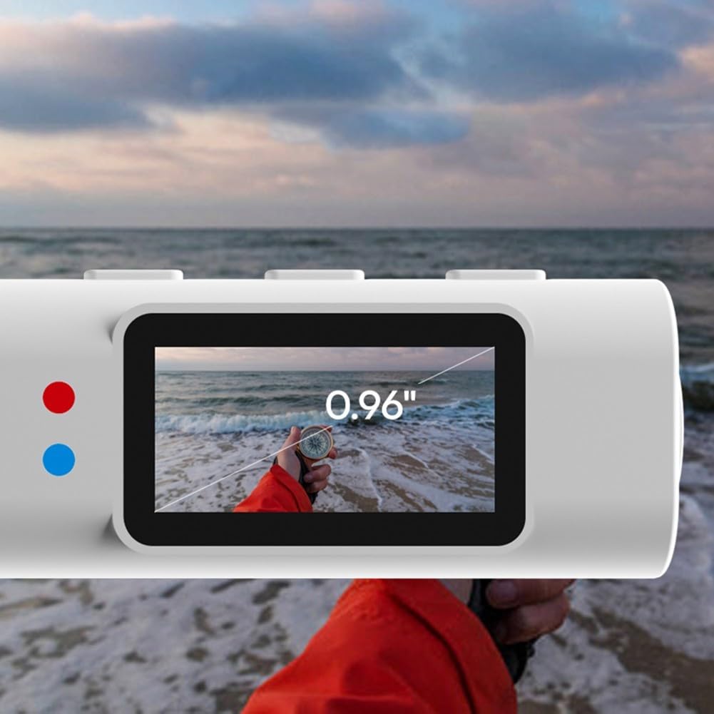 Cámara de video portátil 2K con lente gran angular de 110°, impermeable, WiFi, grabación en bucle, diseño compacto y ligero para aventuras al aire libre y deportes (blanco)