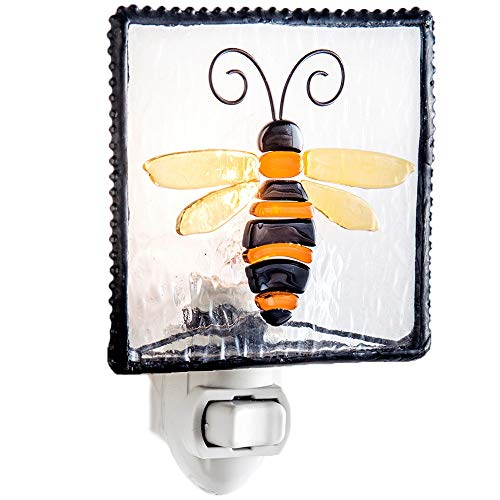 Bee Night Light Decorative Accent Lite Wall Plug in Nightlight for Hallway, Bedroom, Bathroom, Kitch - //coolthings.us