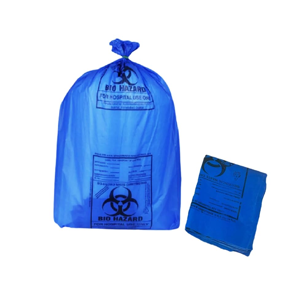 LISAMED Bio Hazard/Bio-Medical Waste Bag - Pack of 20 (19x21, Blue)-image-4