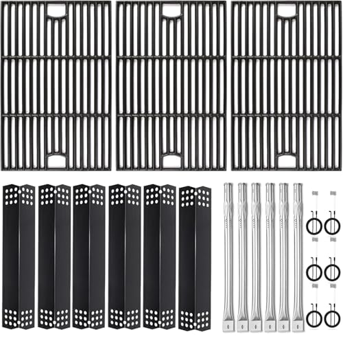 Hisencn Grill Parts Kit for Home Depot Nexgrill 6 Burner 720-0896E 720-0896B 720-0896C Gas Grill Stainless Steel Grill Burners Heat Plates Tent Shields Flame Tamers Cooking Grates Grid
