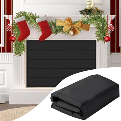 Fireplace Cover, Magnetic Fireplace Blocker Blanket Stops Heat Loss, Indoor Fireplace Draft Stopper Save Energy, Magnetic Fireplace Draft Cover for Iron Fireplace Frame (37"x35") Cover