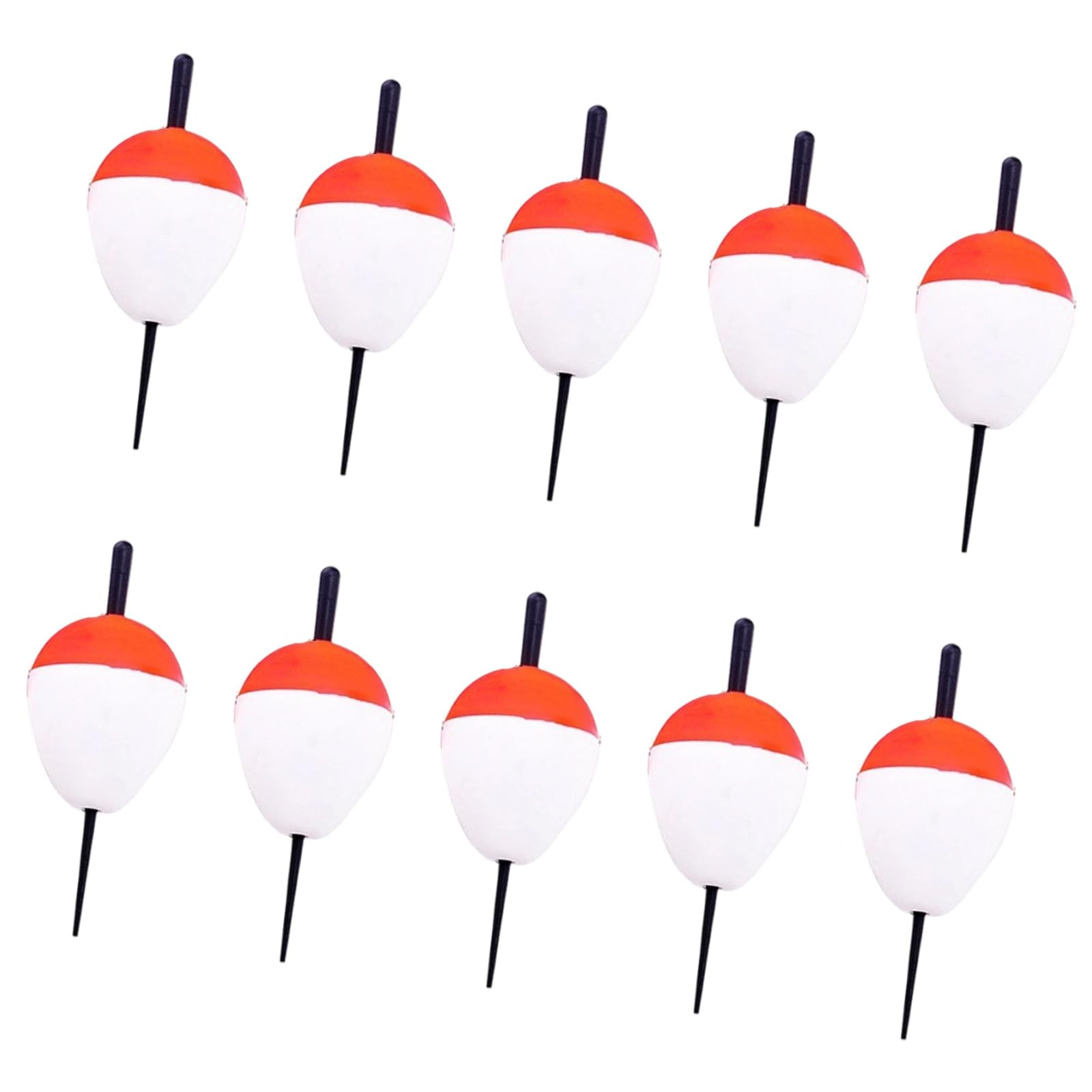 ZWWAAZHF 10Pcs High Hardness Hard Foam Buoys Float Floating Buoys Red and White Foam Sea Fishing Bobber for Fishing Tackle Float Bobber