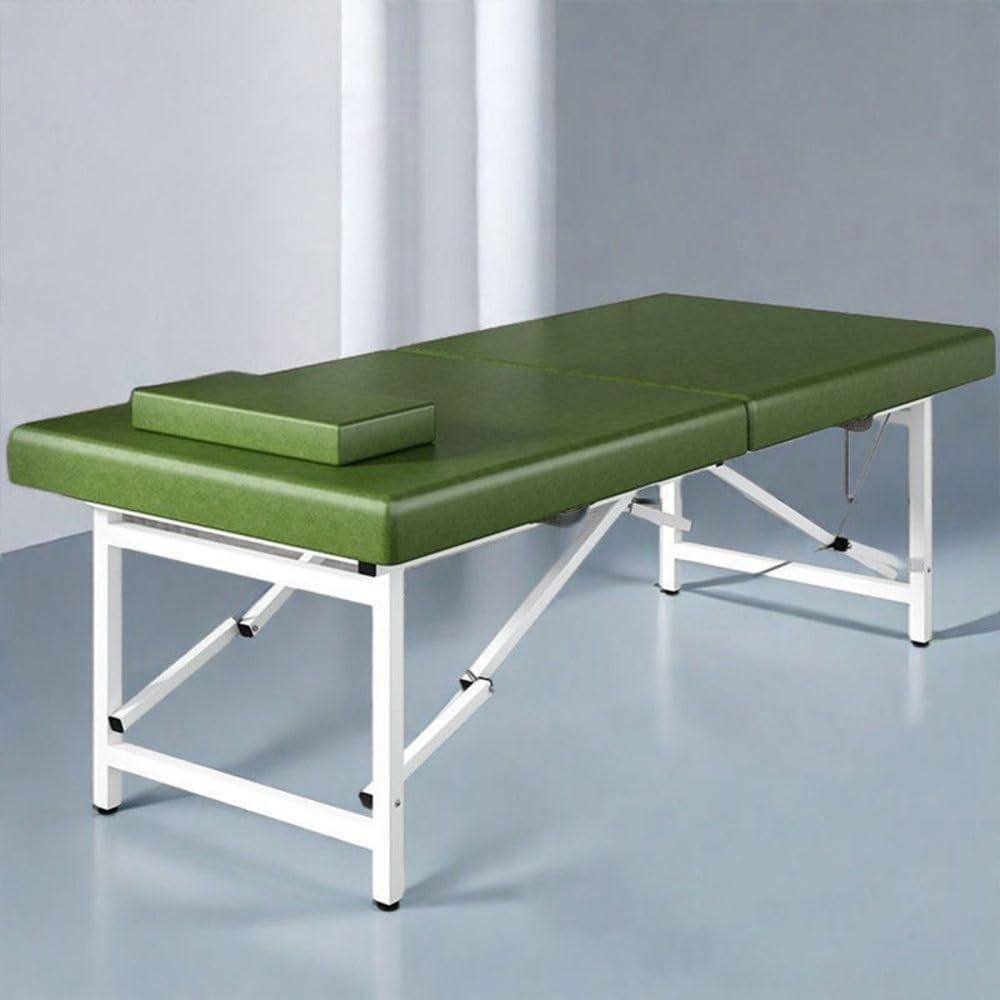 SHGCLKD Portable Folding Massage Table with Headrest, Professional Spa Bed for Therapists, Salon Beauty Treatment, Tattoo, Facial Use(Green,180x60cm-70.9x23.6in)